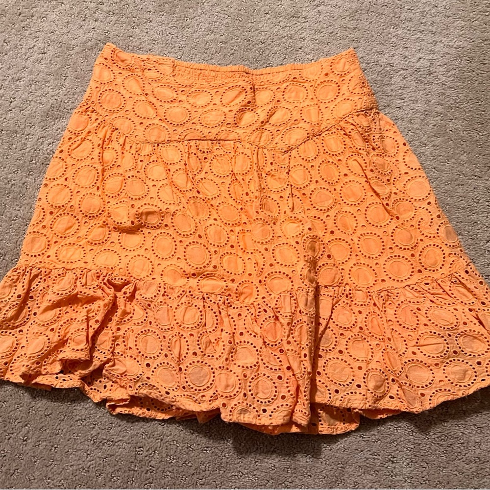 Pretty orange skirt, eyelet material